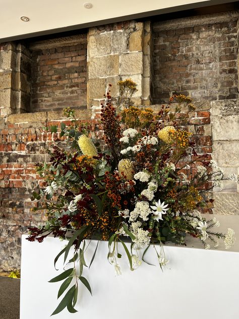 Corporate party native vibes for the bar at #sydneymint @mhnswvenues Australian Natives Wedding, Native Arrangements, Native Wedding Flowers, Native Wedding, Earthy Wedding, Australian Native Flowers, Native Flowers, Rustic Bar, Modern Minimalist Wedding