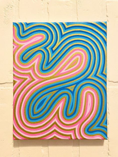 Painting Inspiration Easy Abstract Art, Acrylic Pen Art Ideas Canvas, Acrylic Paint Pens Art, Line Painting Ideas, Portfolio Decoration Ideas, Line Painting Canvas, Acrylic Paint Markers Ideas, Paint Markers Ideas, Abstract Marker Art