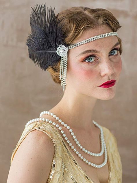 Estilo Charleston, Peacock Headband, Great Gatsby Headpiece, 1920s Great Gatsby, Flapper Hair, 1920s Headband, Gatsby Headpiece, Flapper Headpiece, Gatsby Headband