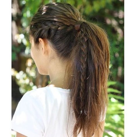 5 Summer Braided Hairstyles Hairstyle Mag ❤ liked on Polyvore featuring hair and hairstyles Divergent Hairstyles, Ponytail With Braid On The Side, Side Braids Into Ponytail, Ponytail With Braids Hairstyles, Hairstyles In Ponytails, Ponytail With Braids On Side, Braid In Ponytail, Pony With Braid, Braids In Ponytail