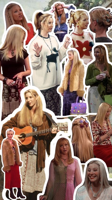 #Phoebebuffay is forever #hairinspo and #fitinspo #friends #outfitinspo #outfits Friends Phobie Outfits, Pheobe Buffay Outfits 90s, Dress Like Phoebe Buffay, Pheobe From Friends Outfits, Phoebe Buffay Halloween Costume, Friends Outfits Inspiration Phoebe, Pheebee Buffay Outfits, Pheobe Buffet Aesthetic, Phoebe From Friends Outfits