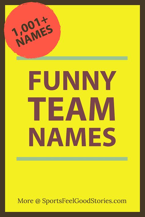 Some funny team names including: "Not Fast, Just Furious," "Run Like the Winded," and "Victorious Secret." Creative, clever and good team names for your squad.  #teamnames #funny #names Funny Team Name, Soccer Group Chat Names, Running Team Shirts, Senior Assassin Team Names, Funny Volleyball Team Names, Team Names Ideas Clever, Squad Names Ideas Aesthetic, Team Names Ideas Inspirational, Funny Team Names Ideas