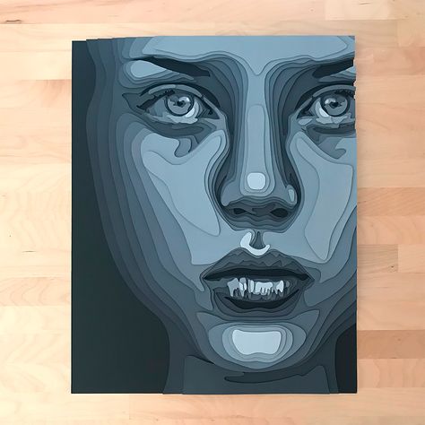 Layered Paper Portraits by Shelley Castillo Garcia - Inspiration Grid | Design Inspiration Gcse Layers, Paper Art Sculpture, Monochromatic Art, Layered Art, Small Canvas Art, Paper Artwork, Grid Design, Art Inspiration Painting, Charcoal Drawing