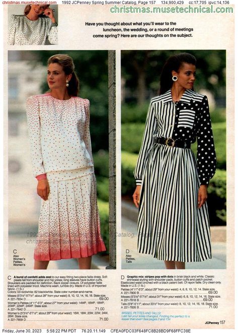 1992 JCPenney Spring Summer Catalog, Page 157 - Catalogs & Wishbooks 90's Fashion, 1990s Fashion, Simple Dresses, Spring Summer, Long Sleeve Dress, Maxi Dress, Fabric, Dresses