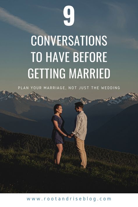 Conversations To Have Before Marriage | Plan your marriage, not just the wedding. 9 conversations to have before getting married or engaged. | How to know if you should get married. What every couple should talk about before tying the knot. | #engaged #gettingmarried #fiance #newlyengaged #relationshiptips #marriageadvice #marriage #relationship #theknot #eloping #weddingadvice #weddinginspiration #relationshipgoals #wedding2020 #wedding2021 #love #marriagetips #weddingtips #marriagesecrets What To Talk About Before Marriage, Conversations To Have Before Marriage, Things To Talk About Before Marriage, Fixing Marriage, Lds Marriage, Before Getting Engaged, When To Get Married, 2nd Marriage, Before Getting Married