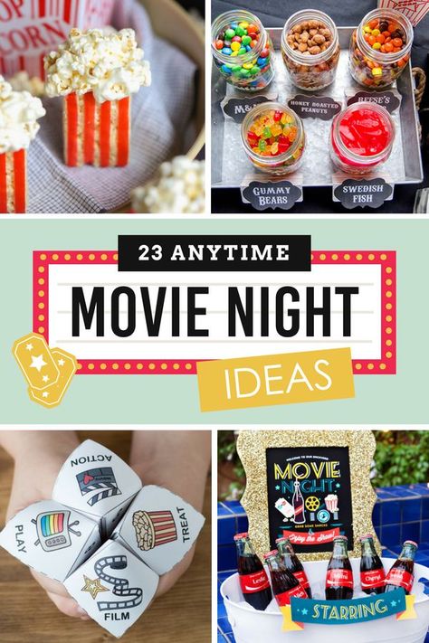 Family Movie Ideas, Movie Night Ideas For Kids, Themed Movie Night Ideas, Themed Movie Night, Themed Dinners Ideas, Family Movie Night Snacks, Family Movie Night Themes, Movie Night Party Ideas, Ideas For Snacks