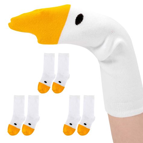 PRICES MAY VARY. Unique design- These unisex goose socks are innovative goose head socks, which is lovely and special, making your feet look like the head of goose. What an interesting design! Whoever wear our goose head socks, they will be the most lovely and fashionable socks in their neighborhood. They are gorgeous appearance and high quality products, worth your purchase. High quality material- Our goose head socks are made of high- quality cotton so that they are soft and warm, keeping your Head Sock, Walpapers Cute, Sock Puppets, Socks Funny, Sock Animals, Funny Socks, Gifts For Your Mom, Novelty Socks, Unisex Gifts