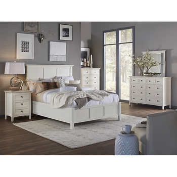 Paolina 6-piece King Bedroom Set Headboard Design, White Bed, King Bedroom Sets, Bedroom Sets Queen, Riverside Furniture, Bedroom Panel, Queen Bedroom, King Bedroom, Grain Texture