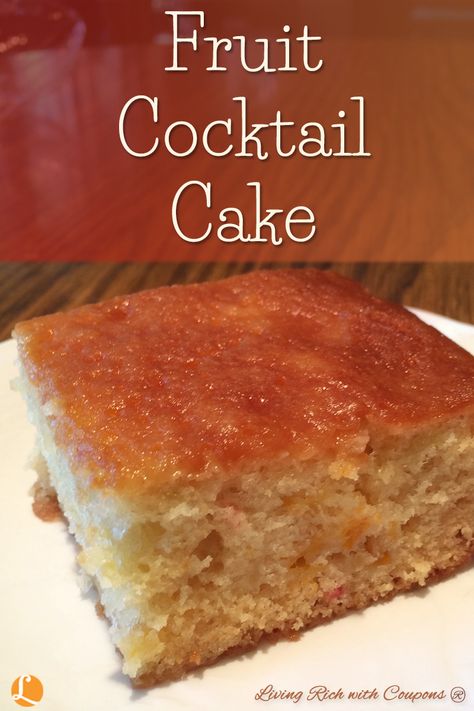 Fruit Cocktail Cake Recipe -Living Rich With Coupons® Fruit Cocktail Cake, Spicy Candy, Cocktail Cake, Cake Mug, Fruit Cocktail, Savory Cakes, Salty Cake, Fruit Cocktails, Savoury Cake