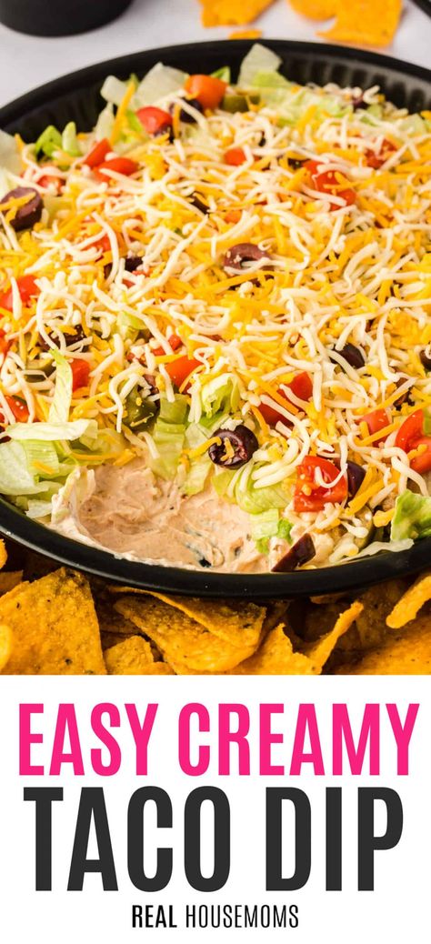 Creamy Taco Dip, Super Bowl Party Food Ideas, Super Bowl Party Food, Taco Dip Recipe, Beer Cheese Dip, Bowl Party Food, Taco Dip, Appetizers Easy Finger Food, Finger Foods Easy