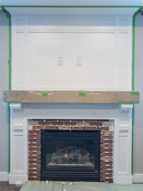 Shaker Fireplace Surround, Shaker Fireplace, Brick Fireplace Surround, Faux Brick Tiles, French Provincial Modern, Fireplace Mantel Surround, Wood Fireplace Surrounds, Cedar House, Fireplace Mantel Surrounds