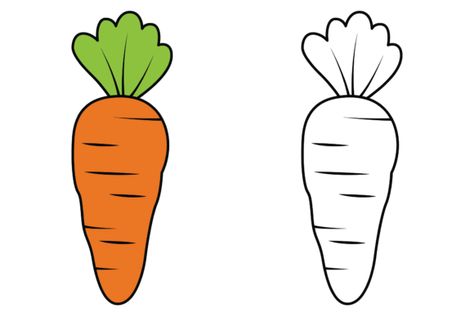 Coloring Carrot For Kids Carrot Drawing For Kids, Simply Doodle, Carrot Drawing, Classroom Schedule, Small Drawings, Clothing Mockup, Drawing Images, Drawing For Kids, Coloring For Kids