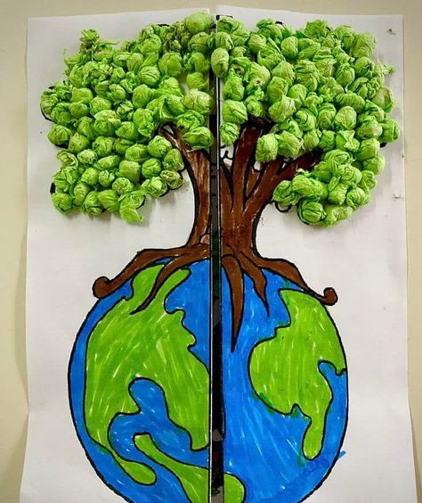 Earth Day Art For Kids, Number Line Activity, Ochrana Prírody, Earth Day Posters, Diy Mother's Day Crafts, Easy Art For Kids, Art Activities For Toddlers, Diy Crafts Bookmarks, Earth Day Crafts