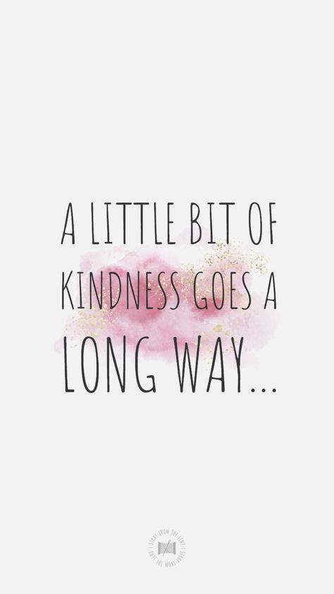 A little bit of Kindness goes a long way quoted over a watercolour smudge of pink and gold glitter on a plain pale pink background. Also displays the designers logo Stray from the Line Act Of Kindness Quotes, Random Acts Of Kindness Day, Interactive Facebook Posts, Kindness Day, Twitter Posts, Inspirational Quotes Wallpapers, Subtle Nails, Best T Shirt Designs, Lifestyle Quotes