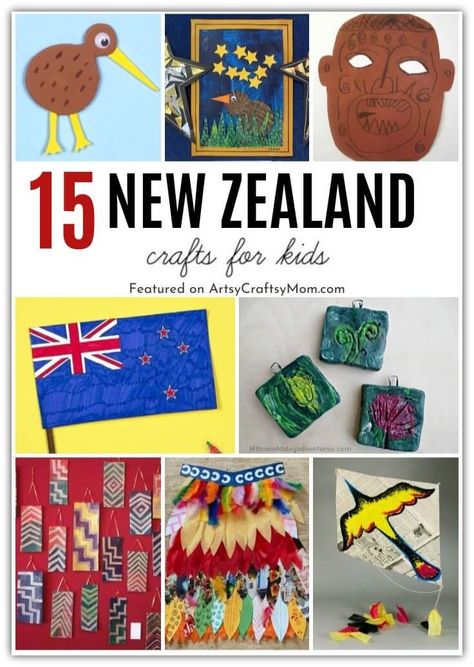 Around The World Crafts For Kids, Australia Crafts, Beautiful New Zealand, Waitangi Day, International Craft, Cultural Crafts, Countries And Flags, Māori Culture, Culture Day