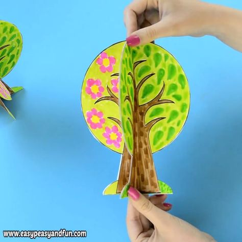 Four Seasons Tree Craft, Seasons Tree Craft, Seasons Craft, Høstaktiviteter For Barn, Buku Diy, Four Seasons Tree, Kraftangan Prasekolah, Kraf Kertas, مشروعات العلوم