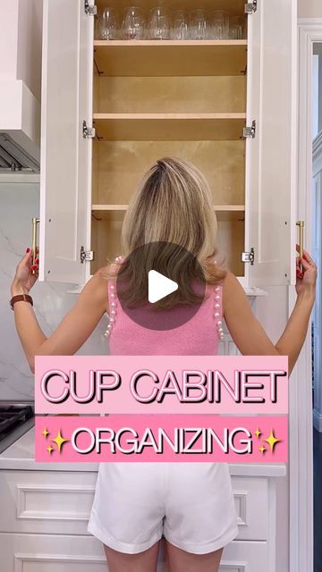 Courtney Broadhead 🎀 SIMPLE EFFICIENT HACKS TIPS & TRICKS on Instagram: "SEE BELOW For 6 Cup Organizing Tips 🤩 Comment CUP and I’ll send you a message with all the links and details from this video!  💕 Due to new insta rules, “Comment to DM a Link” only works for accounts following Keep It Simple Sparkles. But I promise, we are so fun here so follow along and join the party!  Mastering Cup Cabinet Organization: Expert Tips and Tricks for a Tidy and Accessible Kitchen!  🚨If you’re struggling to organize your cup cabinet or keep it organized, I’ve got you covered! Here are some valuable tips and tricks to upgrade your cup cabinet organization system:  1️⃣ Optimize Space: Store fancy or least used cups or glassware at the top of the cabinet. This way, the easily accessible space can be ut How To Organize Cups In Cabinet, Organize Cups In Cabinet, Cup Cabinet Organization, Cup Organization Kitchen, Lid Organization, Cup Organization, Organizing Motivation, Mug Organizer, Cup Cabinet