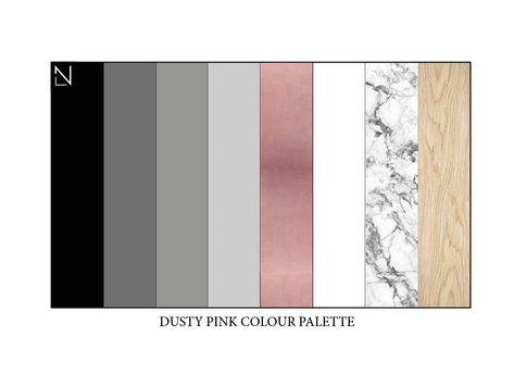 Follow me for more! *Colour Palette ideas - Dusty Pink & Marble* #colourpalette #palette #colour #pink #dusty # marble #black #grey #wood Pink Marble Color Palette, Pink Black Silver Color Palettes, Pink Black Wood Kitchen, Black White Blush Color Palette, Pink Grey And Black Wedding Color Schemes, Black White Gold Pink Color Palette, Black And Silver Color Palette, Grey Palette Colour Schemes, Grey Pallet Colour Palettes