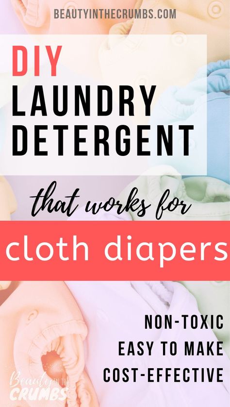 The best homemade natural laundry detergent. It's easy to make, non toxic, and great for sensitive skin! This diy household item is borax free and comes together in 5 minutes. Cloth diaper safe! Easy Diy Laundry Detergent, Homemade Natural Laundry Detergent, Diy Detergent, Diy Laundry Soap, Laundry Detergent Recipe, Detergent Recipe, Baby Laundry Detergent, Diy Laundry Detergent, Detergent Laundry