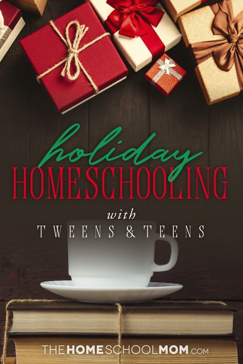 Homeschooling with teens or tweens? Ease into the holiday season with a bit of routine, a dash of enchantment with homeschool Christmas activities, and a big box to pack up things we don’t need until January. #homeschool #thehomeschoolmom Christmas Curriculum, High School Crafts, Homeschool Christmas, Study Math, Homeschool Holidays, Homeschool Middle School, Christmas Units, High School Activities, The 12 Days Of Christmas