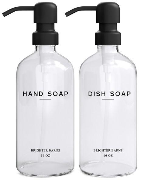 Farmhouse Soap Dispenser, Hand And Dish Soap Dispenser, Kitchen Sink Decor, Soap Dispenser Set, Neutral Bathroom Decor, Kitchen Countertop Decor, Modern Kitchen Sinks, Modern Kitchen Decor, Neutral Bathroom