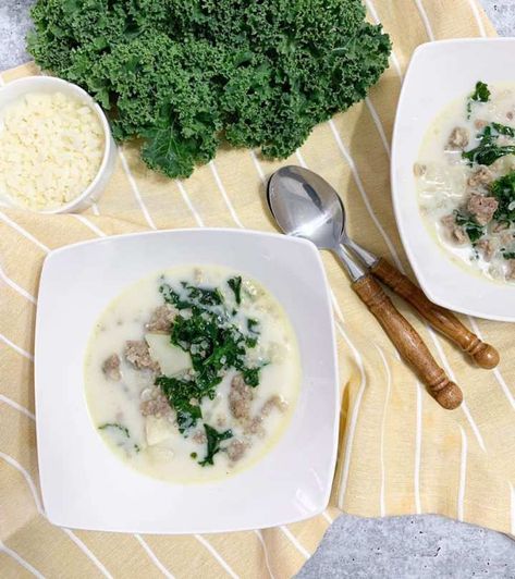 WW (Weight Watchers) Weekly Meal Plan #45 Zuppa Toscana Soup Crockpot, Olive Garden Soups, Keeping On Point, Soup Crockpot, Plats Weight Watchers, Zuppa Toscana Soup, Toscana Soup, Weight Watchers Soup, Zuppa Toscana