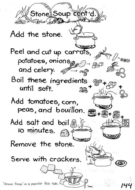 Stone Soup Preschool, Stone Soup Recipe For Classroom, Stone Soup Recipe, November Themes, Stone Soup, Girl Guide, Sequencing Activities, Food Groups, School Reading