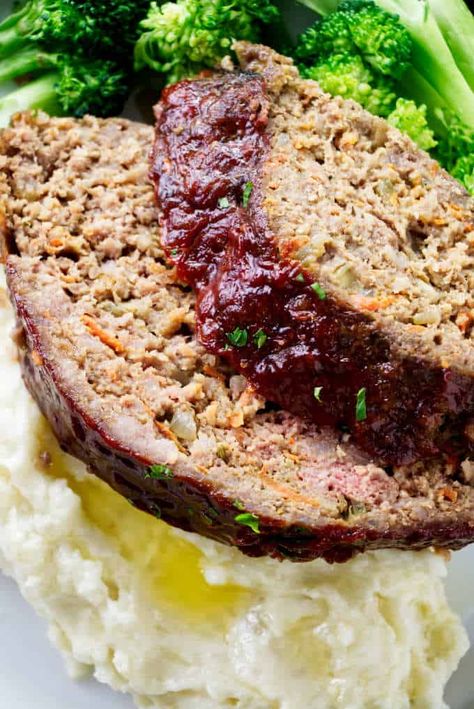 This pork and beef meatloaf has a blend of sweet and savory for a delicious twist to a classic recipe. You might be surprised by one of the ingredients. Ground Pork Meatloaf, Pork And Beef Meatloaf, Veal Meatloaf, Sausage Meatloaf, Ground Beef Meatloaf, Traditional Meatloaf Recipes, Pork Meatloaf, Beef Meatloaf Recipes, Ground Beef Breakfast