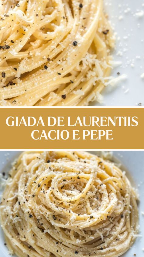 Giada De Laurentiis Cacio E Pepe Italian Pepper Pasta, Giada Alfredo Sauce Recipe, Easy And Delicious Pasta Recipes, Giadzy Recipes Pasta, Italian White Sauce Pasta, Creamy Butter Pasta, Rustic Pasta Recipes, The Best Pasta Sauce, Pasta Water Sauce