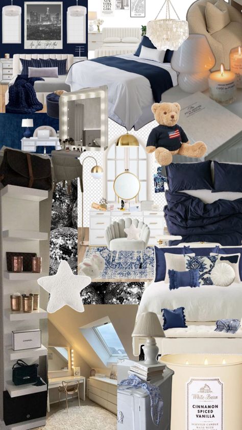 Blue Room Decor, Room Wishlist, Chambre Inspo, Construction Fails, White Room Decor, Dorm Room Inspiration, Stockholm Style, Redecorate Bedroom, Cozy Room Decor