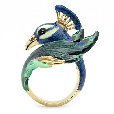 BALLERINE BIRD | GOOD AFTER NINE Peacock Ring, Peacock Jewelry, Peacock Colors, Peacock Decor, Peacock Art, Bird Jewelry, Diy Schmuck, Churidar, Animal Jewelry