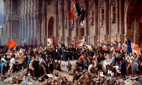 Musee Carnavalet, French Revolution, Napoleon Iii, Glossy Print, Grand Palais, Red Flag, Town Hall, City Hall, Rare Antique