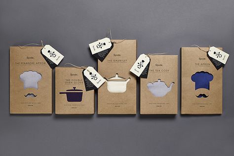 Spode Kitchen Textiles — The Dieline - Branding & Packaging Panty Packaging, Kraft Packaging, Kitchen Textiles, Eco Packaging, Small Business Packaging, Creative Package, Kraft Boxes, Retail Store Design, Retail Design Blog