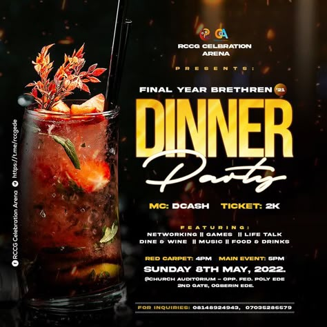 A dinner party flyer design for outgoing final year brethren. Food Flyer Design, Party Design Poster, Menu Vintage, Party Flyer Design, Food Flyer, Travel Poster Design, Creative Flyer Design, Food Menu Design, Graphic Design Flyer