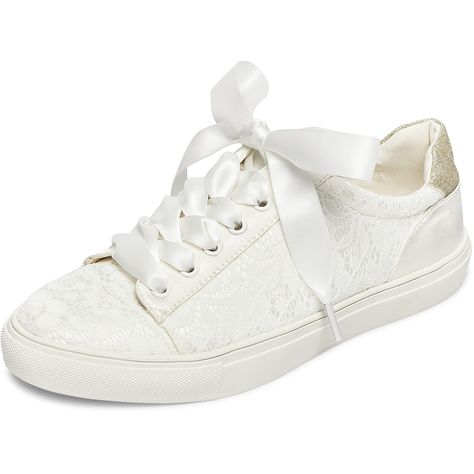 PRICES MAY VARY. Materials: satin shoe lace,rubber heel A beautiful bridal sneakers produced from transparent ivory lace with the comfortable combination of elegance and height that you can use on your wedding day, private parties and will make you look precious.It is also perfect for any special occasion. The sneakers are produced to premium quality, with a cushioned comfort padded lining and super soft underfoot comfort,it is very stylish and comfortable bridal shoe, elegant and romantic at th Bride Tennis Shoes, Wedding Tennis Shoes, Wedding Flats For Bride, Wedding Sneakers For Bride, Bride Flats, Flower Wedding Shoes, Wedding Shoes Sneakers, Comfortable Bridal Shoes, Bridal Sneakers