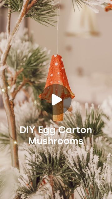 Mushroom Theme Christmas Tree, Diy Thanksgiving Ornaments, Diy Mushroom Ornaments Easy, Homemade Mushroom Ornaments, Diy Mushroom Christmas Ornaments, Easy Diy Mushroom Decor, Christmas Mushrooms Decoration, Diy Mushroom Ornaments, Mushroom Ornaments Diy