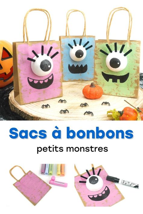 Bricolage D'halloween, Treat Bag Ideas, Halloween Bricolage, Sac Halloween, Simone Weil, Bricolage Halloween, Bonbon Halloween, Halloween Preschool, Classroom Crafts