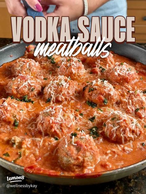 Vodka Sauce Meals, Meatball Vodka Sauce, Meatballs In Vodka Sauce, Turkey Meatballs Vodka Sauce, Meals With Vodka Sauce, Vodka Sauce And Meatballs, Meatballs And Vodka Sauce, Vodka Sauce With Meatballs, Meatballs With Vodka Sauce