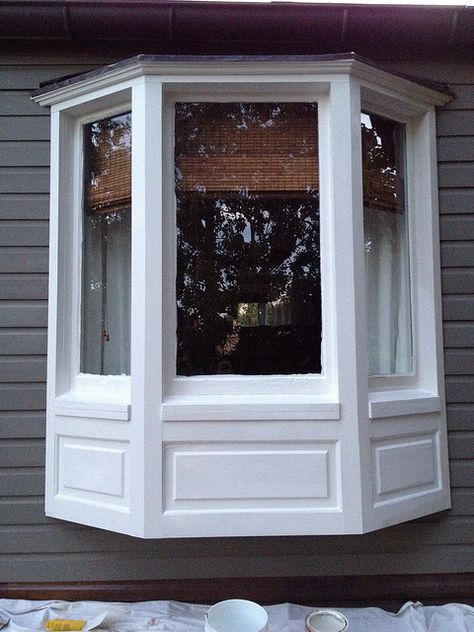 It's a Rotten Job: Mediocrity Maintenance for Our Bay Window Bay Window Ideas Bedroom, Bay Window Exterior Ideas, Window Ideas Bedroom, Bay Window Trim, Bedroom Window Ideas, Bay Window Bedroom, Bay Window Exterior, Bay Window Ideas, Window Seat Ideas