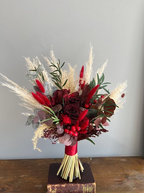 Pampas Grass Bouquet, Winter Wedding Bouquet, Western Boho, Pampas Grass, Flower Arrangement, Boutonniere, Wedding Bouquet, Winter Wedding, Wedding Decor