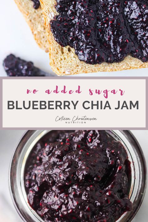 Blueberry Chia Seed Jam, Chia Seed Jam Recipe, Blueberry Jelly, Blueberry Jam Recipe, Chia Seed Jam, Sugar Free Jam, Pancake Toppings, Chia Jam, Healthy Blueberry