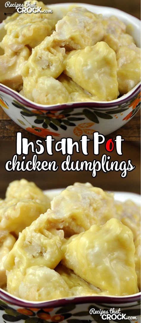 My dear readers, I have an awesome treat for you today! With this Instant Pot Chicken Dumplings recipe, you can have delicious chicken dumplings in a half hour flat! Chicken N Dumplings Instant Pot, Insta Pot Chicken And Dumplings Recipe, Instant Pot Chicken And Dumplings Easy, Instant Pot Chicken Dumplings, Instant Pot Chicken And Dumplings, Dumplings Recipes, Chicken Dumplings Recipe, Chicken Dumplings, Electric Pressure Cooker Recipes