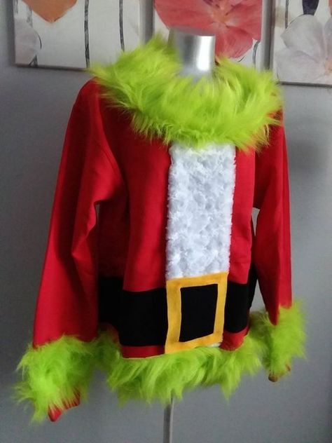 Grinch Ugly Christmas Sweater, Ugly Christmas Sweater Diy Funny, Grinch Christmas Sweater, Ugly Christmas Sweater Outfit, Diy Christmas Sweater, Grinch Costumes, Sweaters Outfit, Christmas Sweater Outfits, Ugly Christmas Sweater Couples