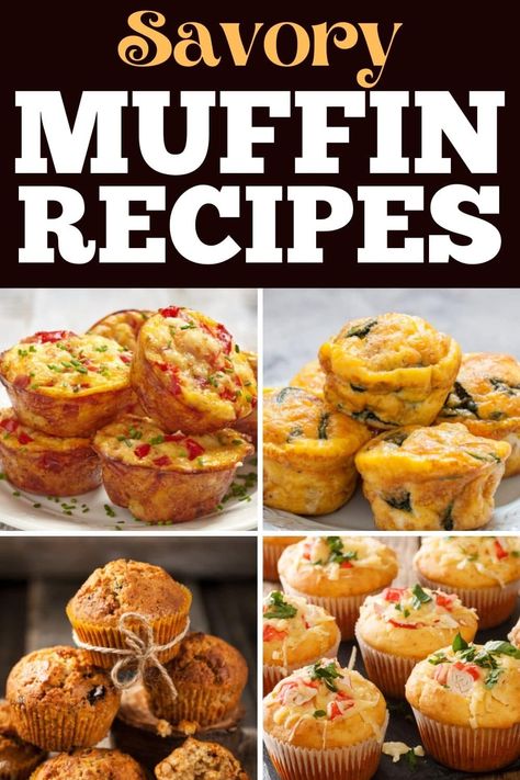 For a switch from sweet treats, try these savory muffin recipes. From cheese to zucchini to meatloaf muffins, you'll flip for these grab-and-go savory bites! Muffin Savory Recipes, Savory Cakes Recipes, Best Savoury Muffin Recipe, Mini Savory Muffins, Savory Oatmeal Muffins, Easy Savory Muffins, Mini Savoury Muffins, Savory Veggie Muffins, Muffin Tin Meals Dinner