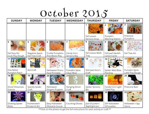 October Activity Calendar for Kids with 31 cute crafts and activities to try from And Next Comes L October Activities Calendar, October Activity Calendar, Monthly Family Activities, Pumpkin Calendar, 31 Days Of October, Toddler Calendar, Halloween Activities For Toddlers, Preschool Calendar, Activity Calendar