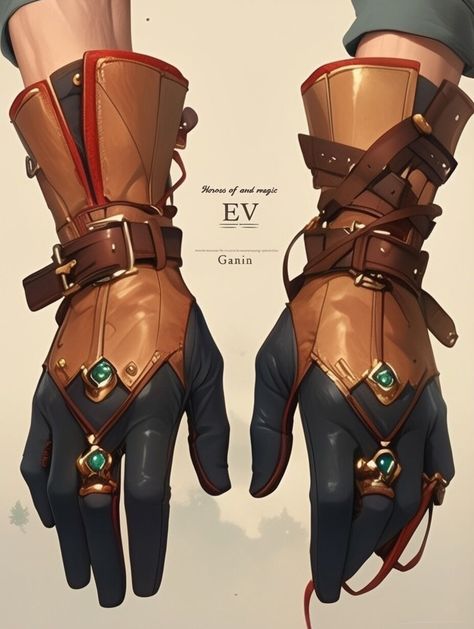 Equestrian Gloves (Artifact) —day 17 Big Gloves Character Design, Elf Moodboard, Dnd Trinkets, Fantasy Gauntlets, Medieval Gloves, Fantasy Gloves, Light Armour, Enchanted Items, Armor Gloves