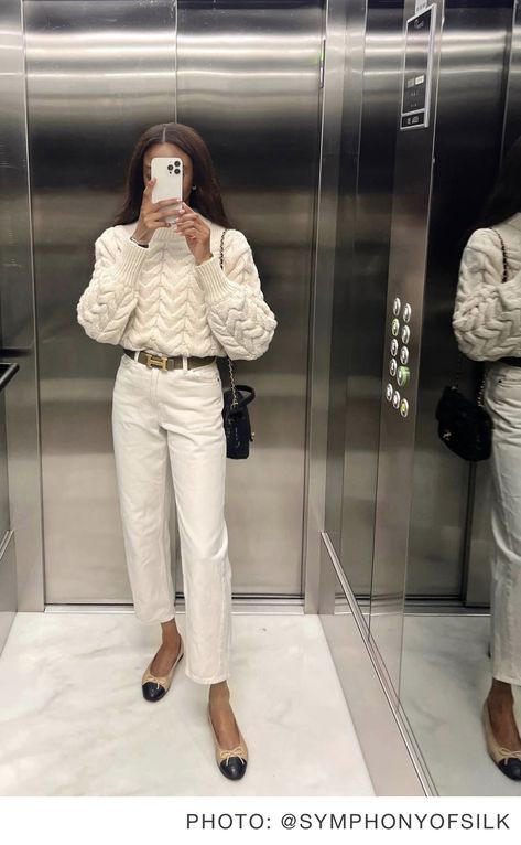 Symphony Of Silk, Symphony Of Silk Lorna, Off White Jeans Outfit, London Fashion Week 2023, Casual White Jeans Outfit, Cream Jeans Outfit, White Jeans Outfit Fall, White Denim Jeans Outfit, White Jeans Outfit Winter