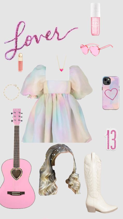 𝐋𝐨𝐯𝐞𝐫 𝐨𝐮𝐭𝐟𝐢𝐭 𝐢𝐧𝐬𝐩𝐨💗 Things To Wear To The Eras Tour, Lover Inspired Outfits Taylor Swift Concert, Taylor Swift Concert Outfit Ideas Kids, Taylor Swift Outfits For Kids, Lover Album Outfits, Lover Aesthetic Outfits, Taylor Sheesh, Lover Outfit Ideas, Lover Outfit Taylor Swift