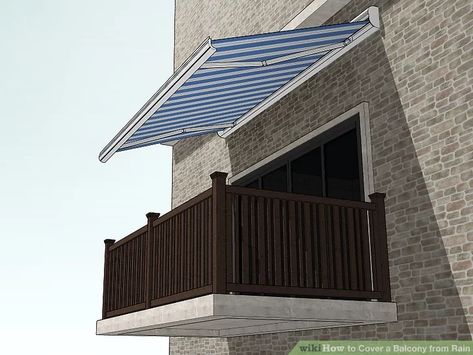 How to Cover a Balcony from Rain: 7 Steps (with Pictures) Balcony Blinds, Pvc Blinds, Balcony Shade, Retractable Awnings, Fabric Awning, Covered Balcony, Lean To, Glass Curtain, Patio Enclosures