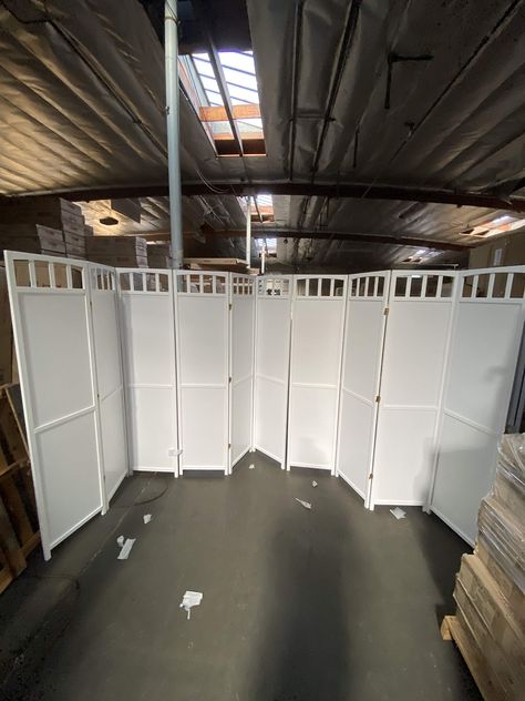 PRICES MAY VARY. SQF Mission Pine Wood Room Divider 3 TO 10 WHITE (10) EACH PANEL : 17 IN. 170"L x 71" H SQF Mission Pine Wood Room Divider 3 TO 10 WHITE (10) EACH PANEL : 17 IN. 170"L x 71" H Wood Room Divider, Diy Room Divider, Free Standing Wall, Restaurant Ideas, Panel Room Divider, Divider Wall, Wood Room, Partition Wall, Room Dividers